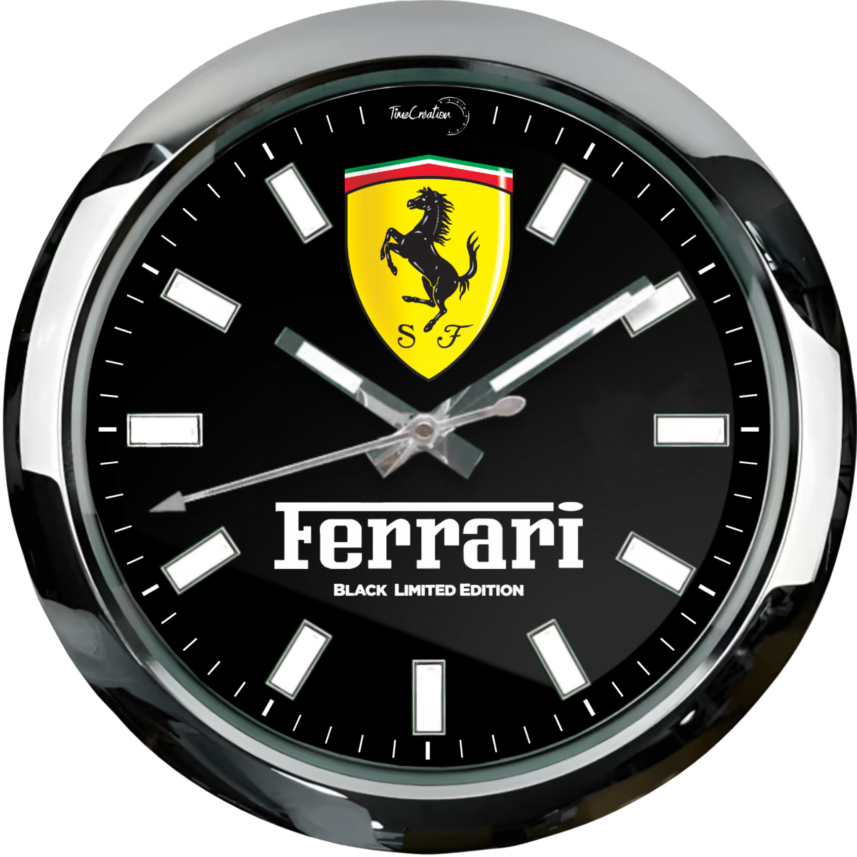 Ferrari wall clock Black Edition – Formula 1 Memorabilia