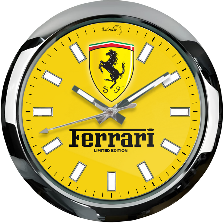 Ferrari wall clock Yellow Edition