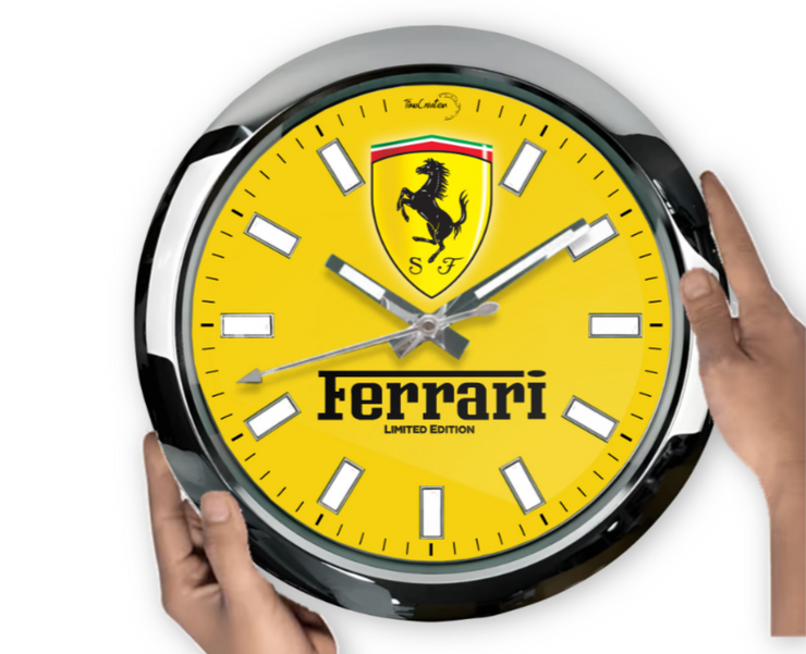 Ferrari wall clock Yellow Edition