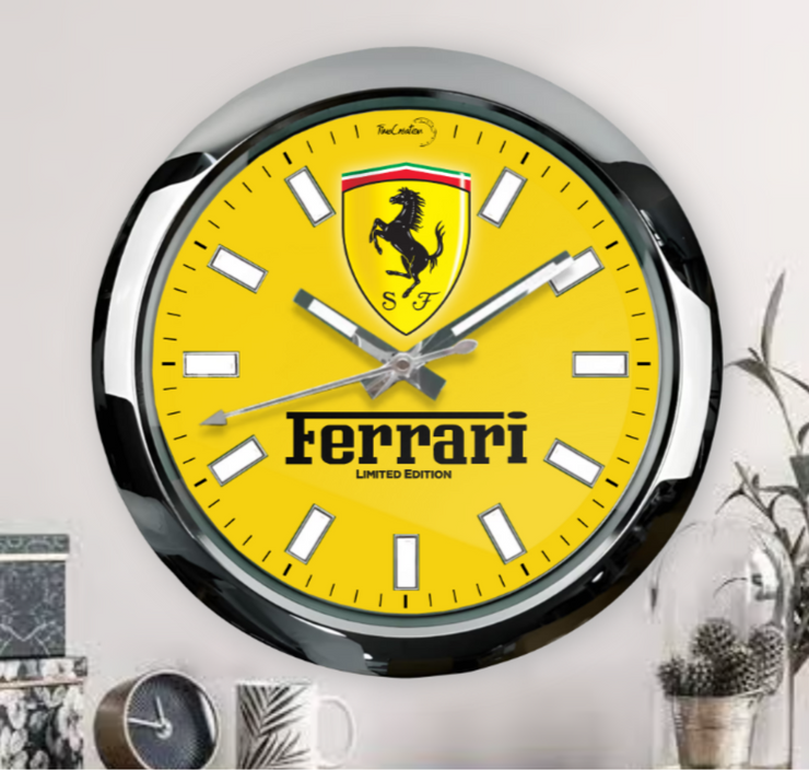 Ferrari wall clock Yellow Edition