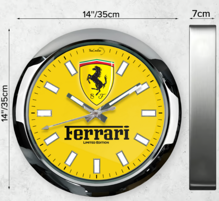 Ferrari wall clock Yellow Edition