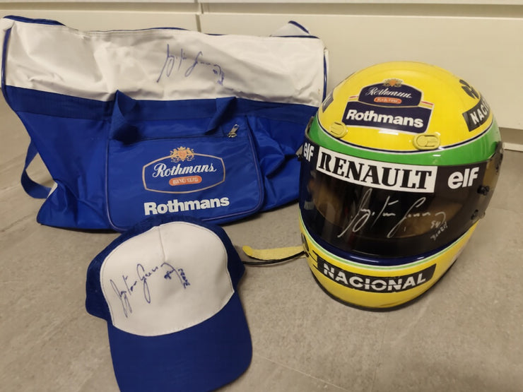 1994 Ayrton Senna Replica Bell M3 Racing Helmet Signed and Dated “Braz ...