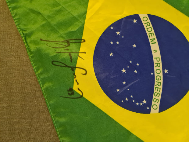 1993 Ayrton Senna flag Monaco Grand Prix signed