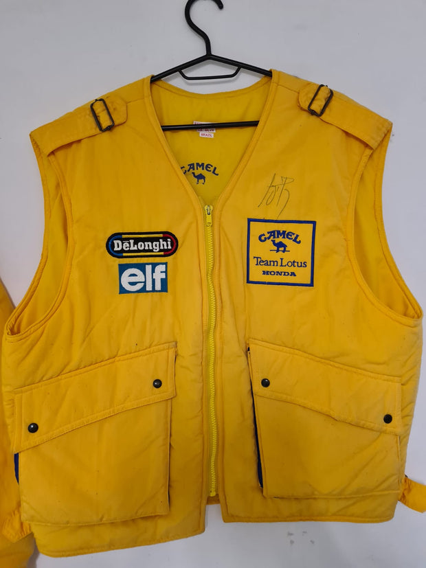 1987 Ayrton Senna personal Lotus vest signed