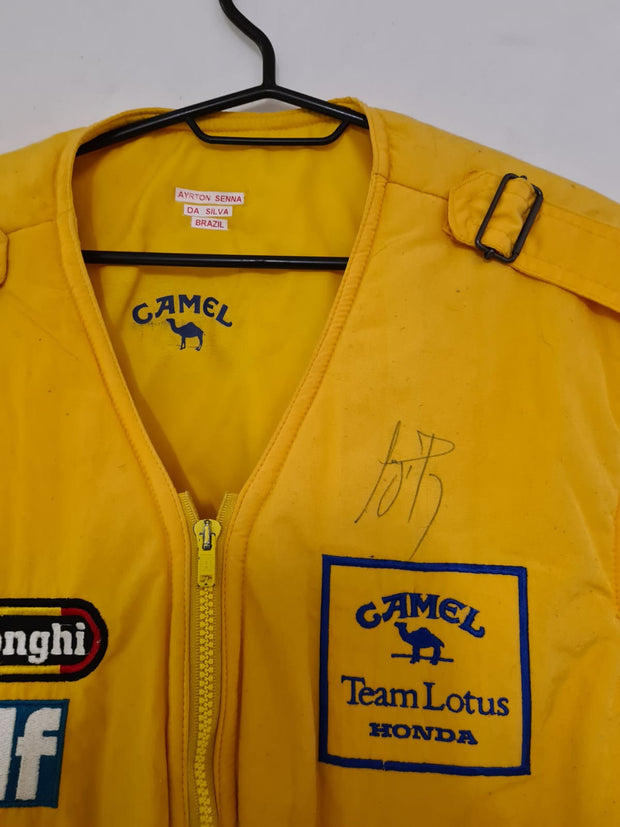 1987 Ayrton Senna personal Lotus vest signed