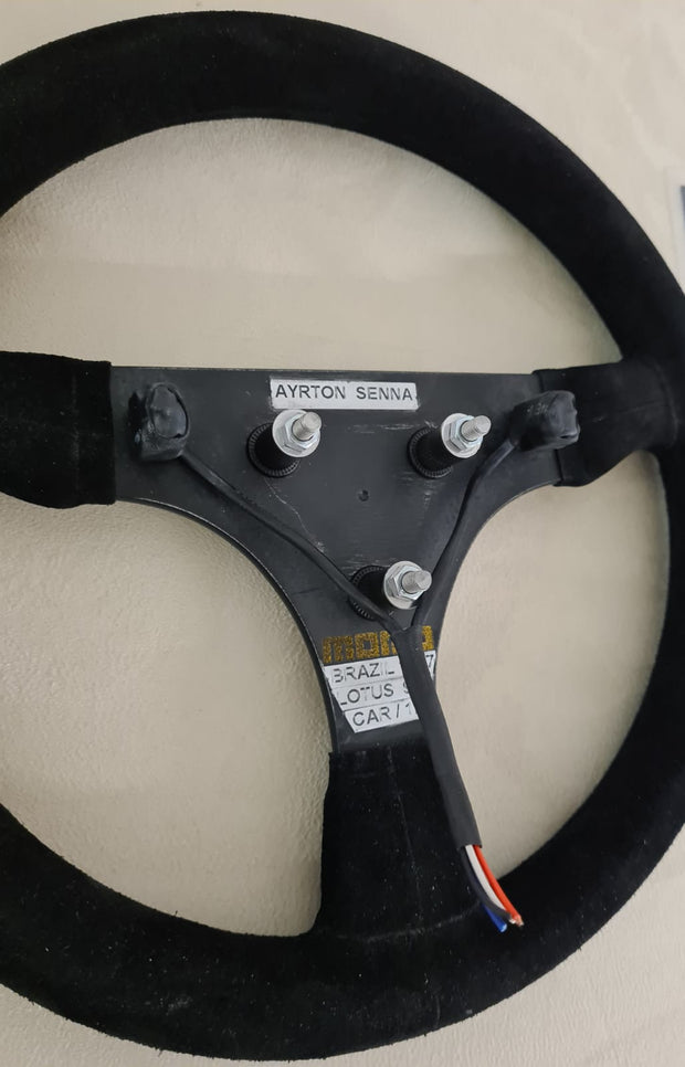 1987 Ayrton Senna Brazil GP steering wheel signed