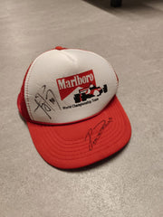 1990 Ayrton Senna and Ron Dennis Signed Marlboro McLaren World Championship Team Cap