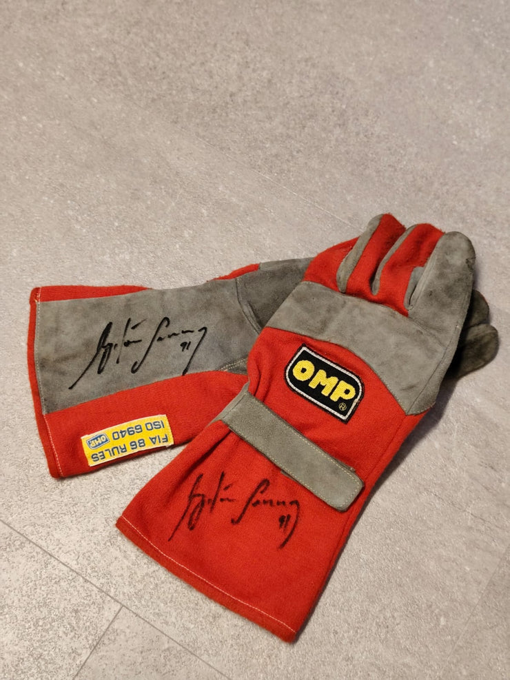 1991 Ayrton Senna Signed OMP Racing Gloves
