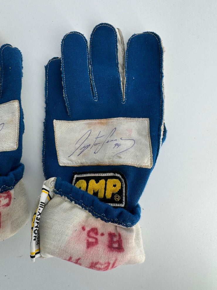 1994 Ayrton Senna Estoril shoes and gloves signed