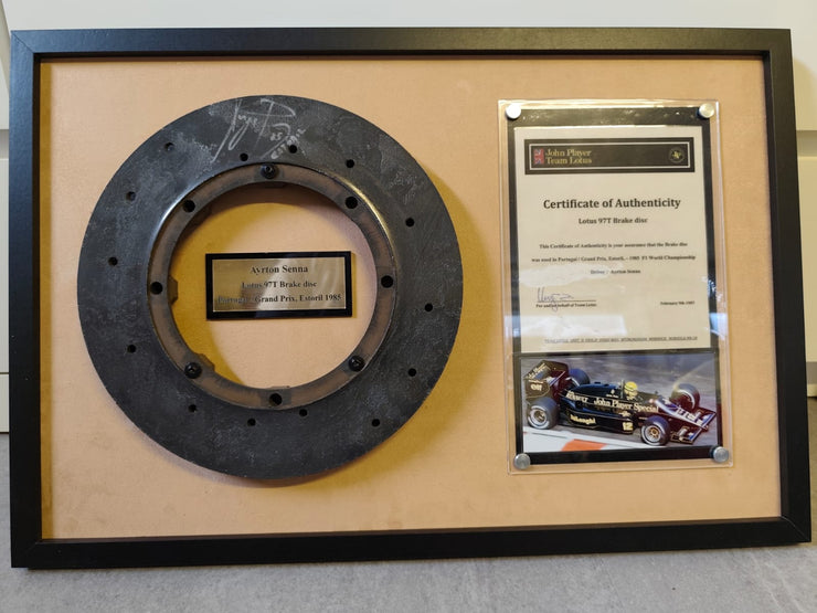 1985 Ayrton Senna Lotus 97T Brake disk signed