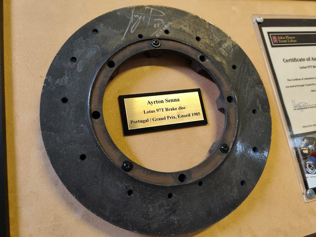 1985 Ayrton Senna Lotus 97T Brake disk signed