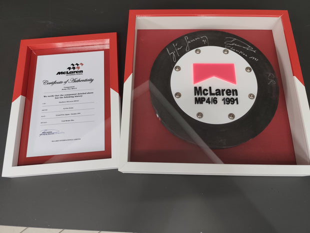 1991 Ayrton Senna McLaren MP4/6 Brake disk signed
