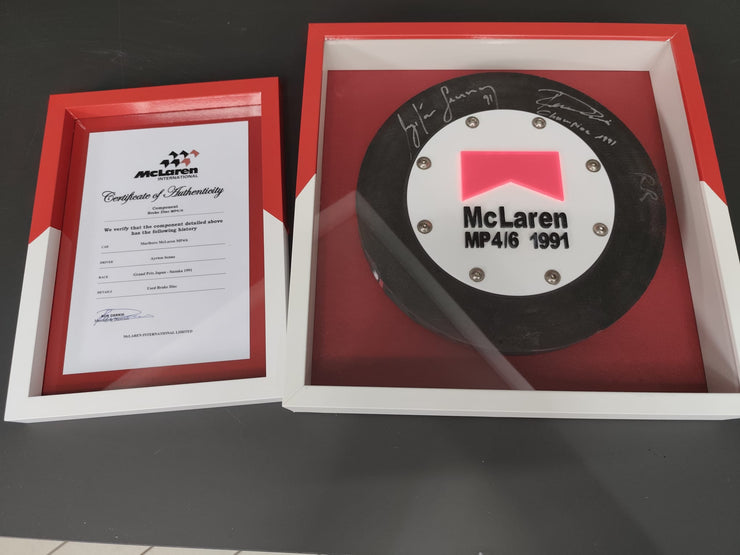 1991 Ayrton Senna McLaren MP4/6 Brake disk signed