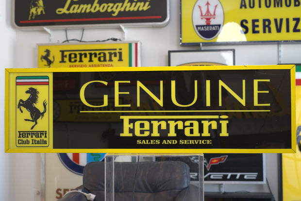 1990s Ferrari Genuine Sales & Services illuminated sign