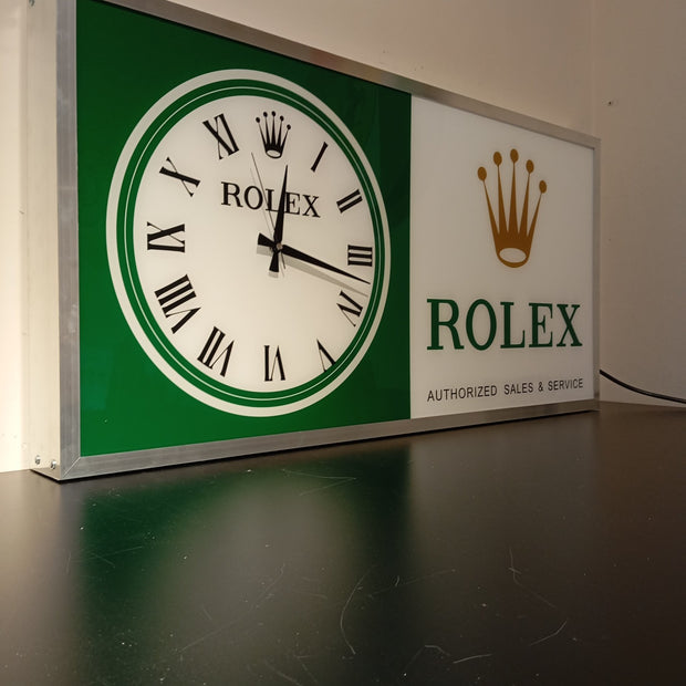 2000s Rolex Zurich official dealer illuminated clock sign