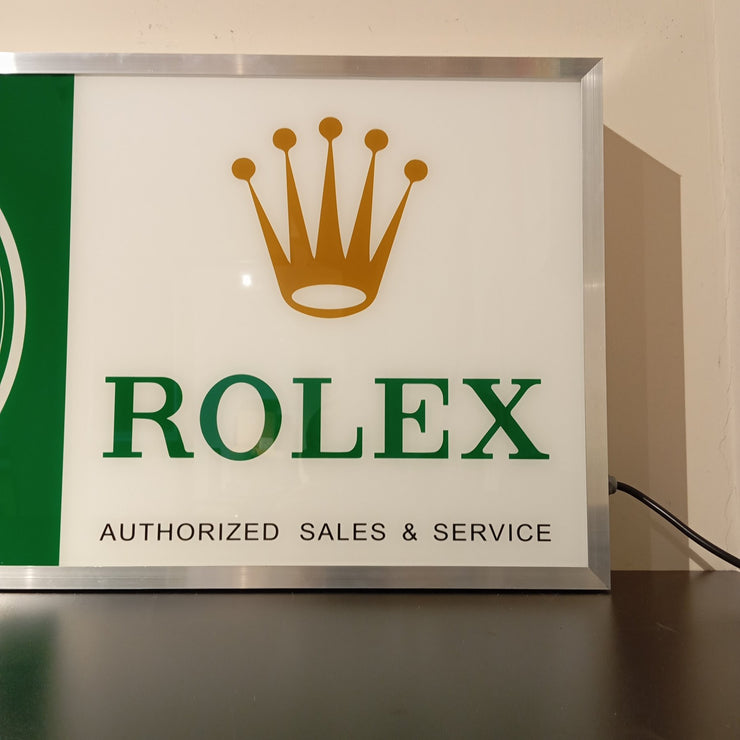 2000s Rolex Zurich official dealer illuminated clock sign