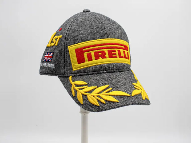 2021 Lewis Hamilton | Signed Ferrari Trento 1st Place Champagne Bottle and Silverstone Podium Cap