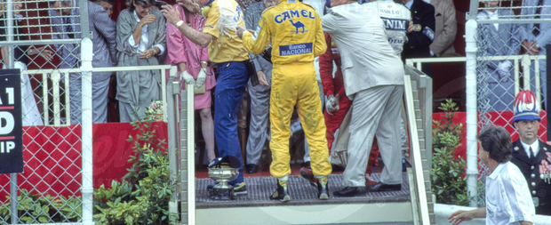 1987 Ayrton Senna Monaco GP signed race used shoes
