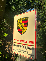 1980's original Porsche Ricambi Originali enamel sign