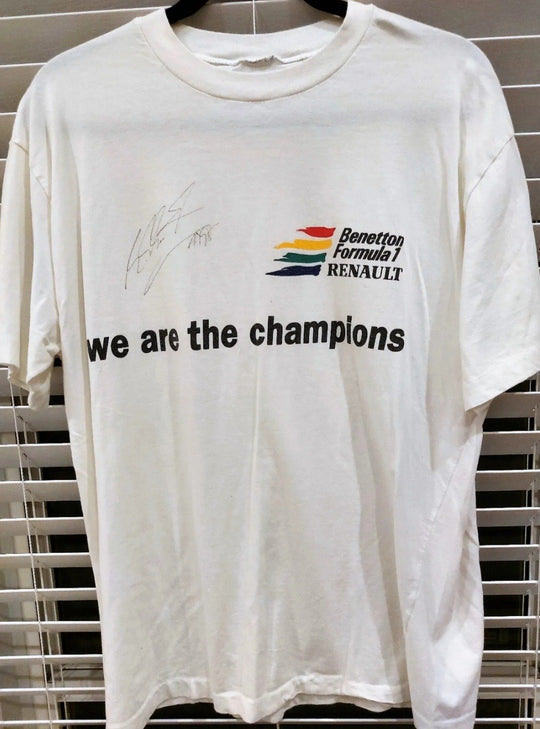 美品 benetton 90s Tシャツ formula 1 シューマッハ 入手困難】ベネトン F1ミハエル・シューマッハ 記念Tシャツ