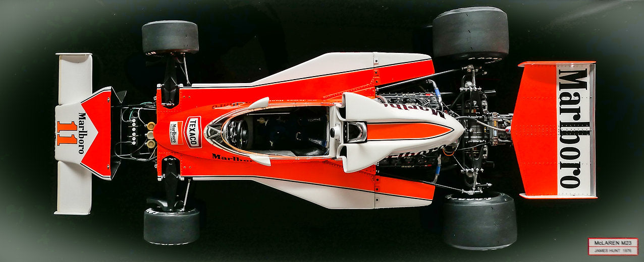 McLaren M23 1:8 スケールモデル Marlboro McLaren M23 – 1976 Season James Hunt World Champion Unique Large
