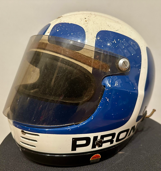 1978/1979 DIDIER PIRONI Original Race-Worn Helmet Tyrrell South Africa – Formula 1 Memorabilia 1978/1979 DIDIER PIRONI Original Race-Worn Helmet Tyrrell South Africa – Formula 1 Memorabilia