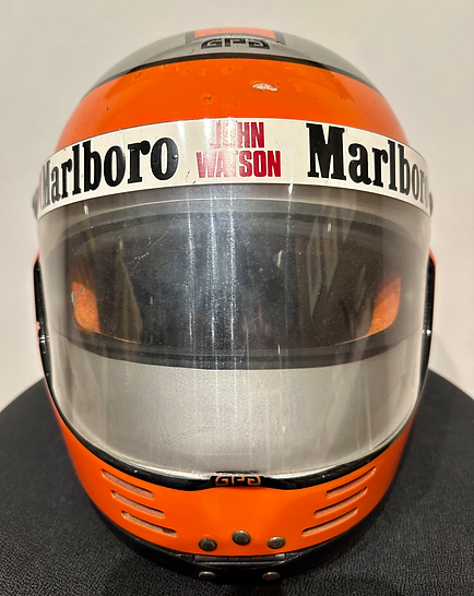 1980 JOHN WATSON Original Race-Worn Helmet GPA SJ Formula 1 Memorabilia 1980 JOHN WATSON Original Race-Worn Helmet GPA SJ Formula 1 Memorabilia