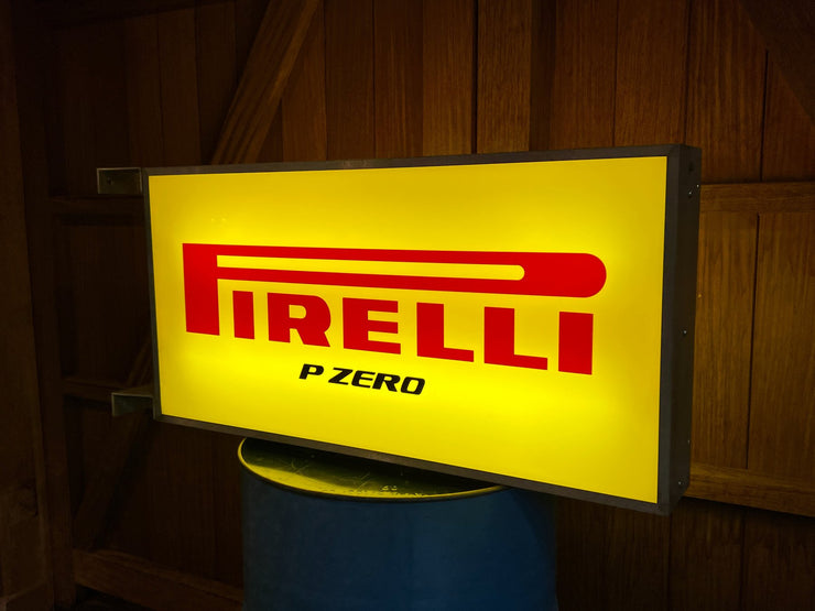 1990s Pirelli official dealer vintage illuminated double side sign