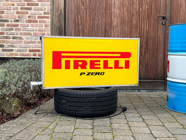 1990s Pirelli official dealer vintage illuminated double side sign