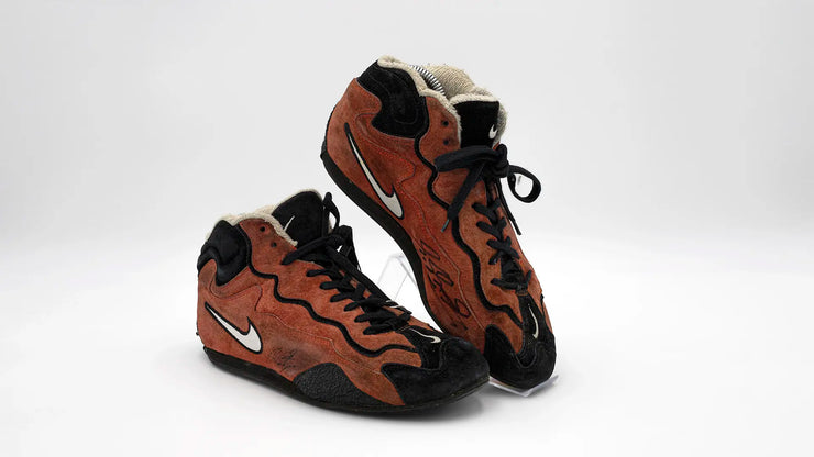 2001 Michael Schumacher Scuderia Ferrari Formula 1 Signed Nike Racing Boots