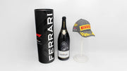 2021 Lewis Hamilton | Signed Ferrari Trento 1st Place Champagne Bottle and Silverstone Podium Cap