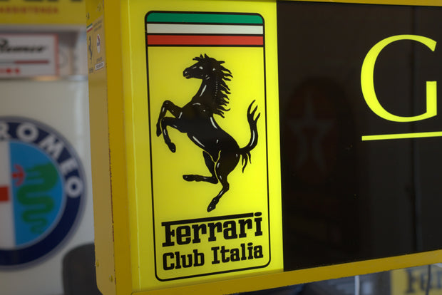 1990s Ferrari Genuine Sales & Services illuminated sign