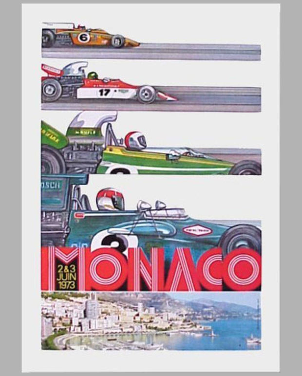 1973 Monaco GP original official poster - Formula 1 Memorabilia