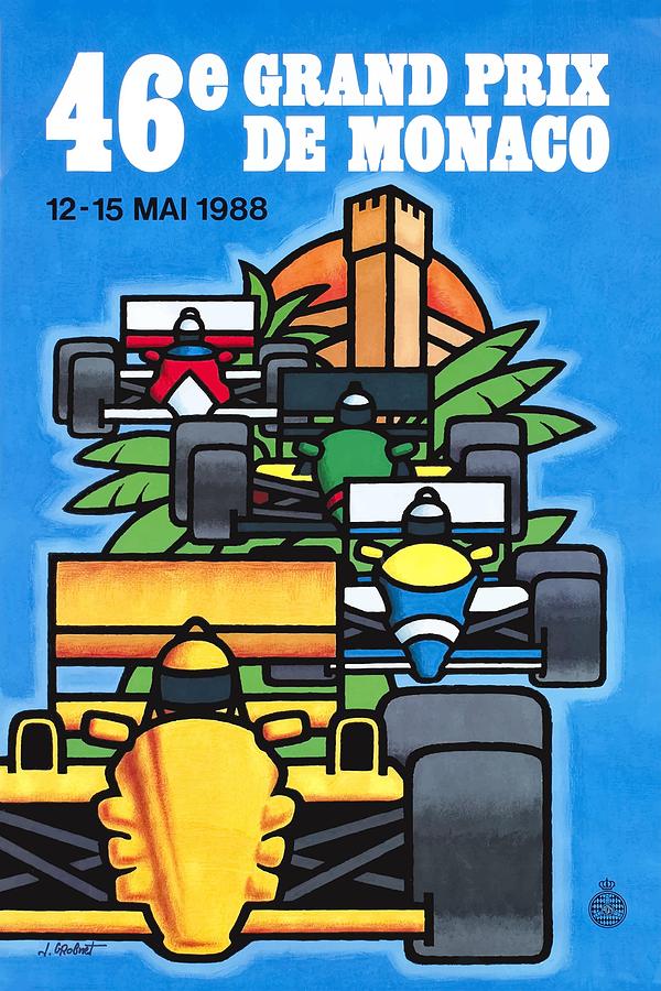 F1,ポスター、モナコGP、1988年公式ポスター