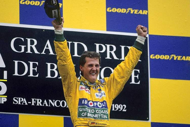 1992 Michael Schumacher FIRST WIN SPA GP race used suit - Formula 1 Memorabilia