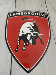 2000s Lamborghini enamel metal dealer sign