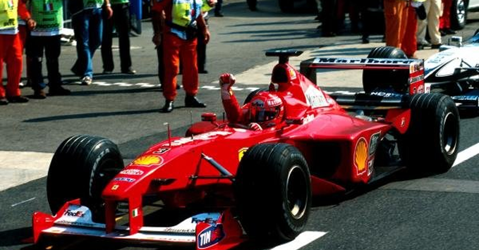 2000 Michael Schumacher Italian GP BBS rear race used tire and rim