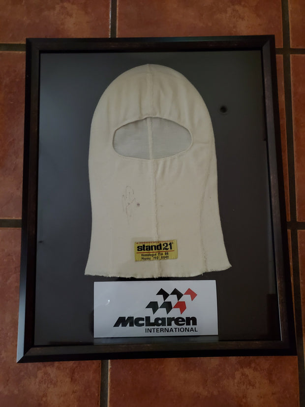 1988 Ayrton Senna race used balaclava signed -SOLD-