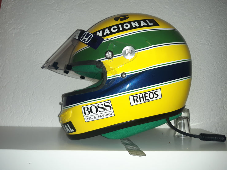 1990 Ayrton Senna Rheos replica Helmet with radio system