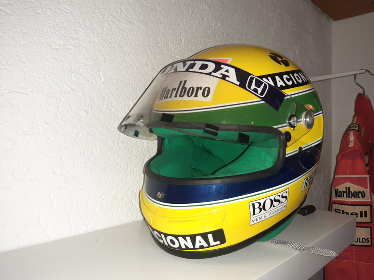 1990 Ayrton Senna Rheos replica Helmet with radio system