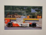 Ayrton Senna framed signed photos and signed paddock pass