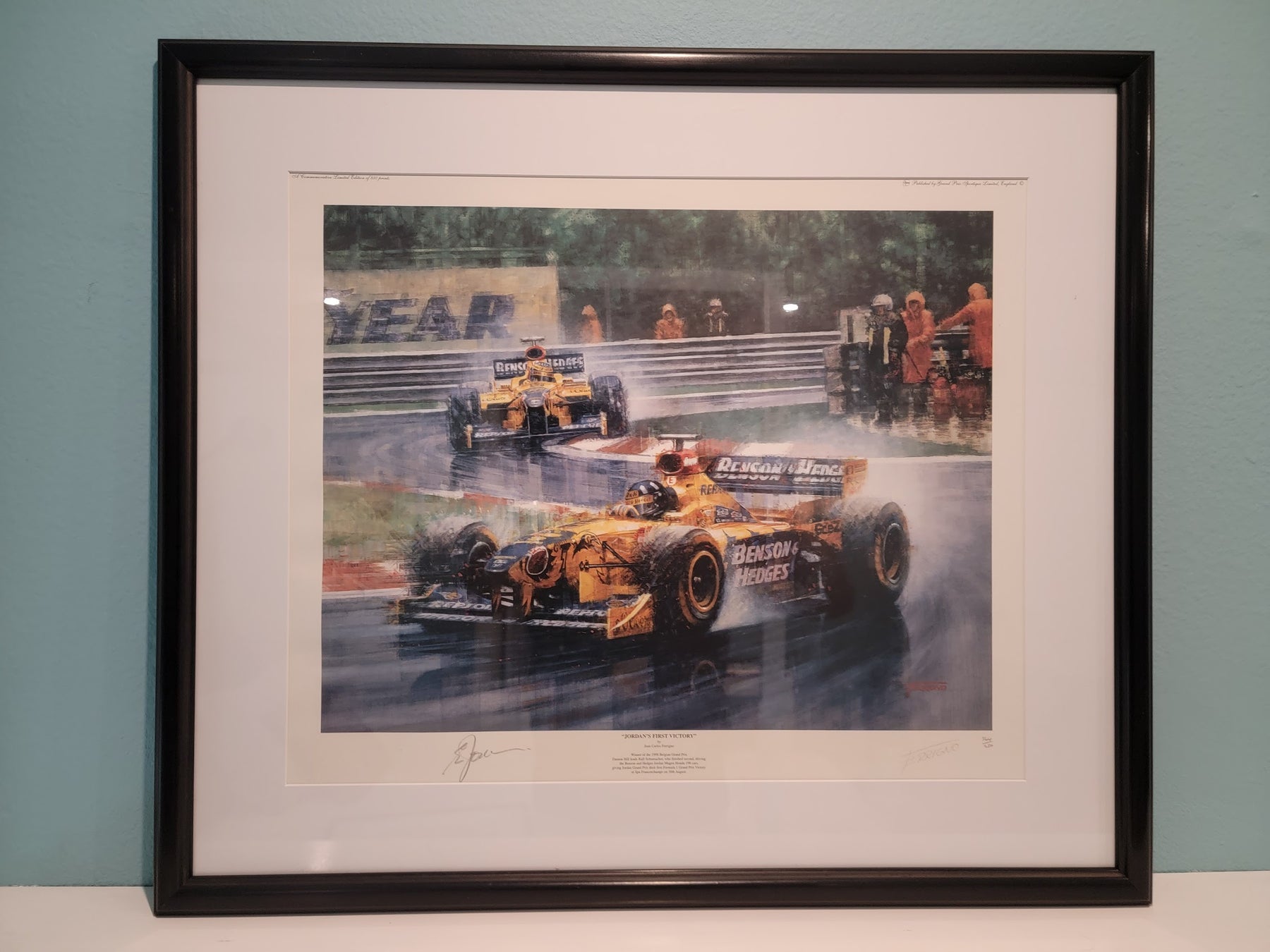 Jordan's First Victory Signed by Eddie Jordan by Juan Carlos