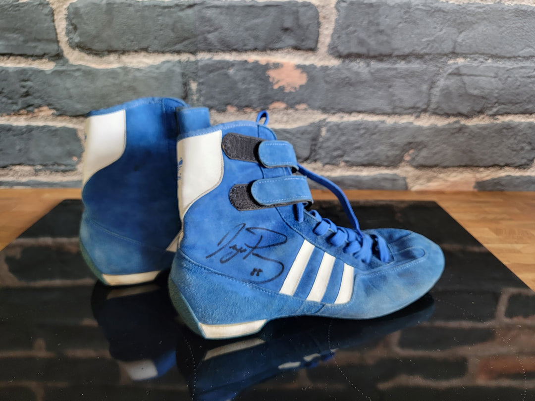 1985 Ayrton Senna race used Adidas shoes Signed – Formula 1 Memorabilia