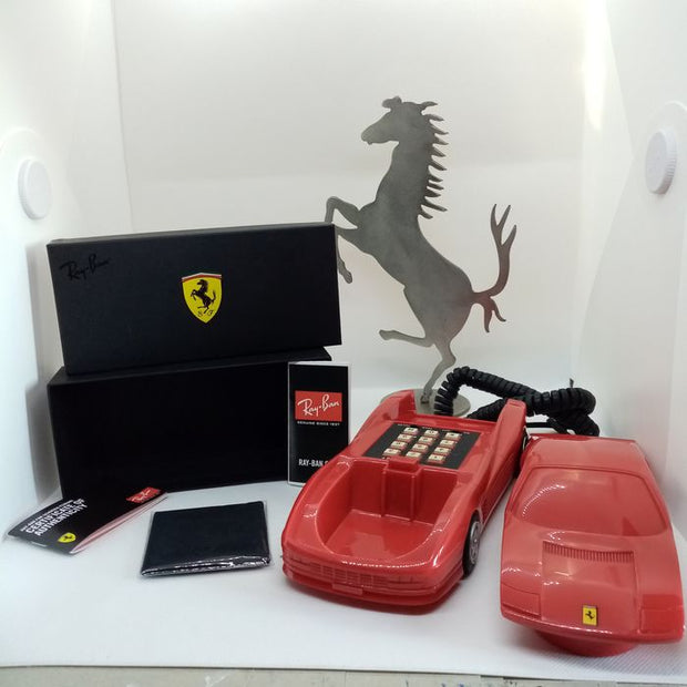 Ferrari Testarossa telephone + Ferrari prancing horse emblem