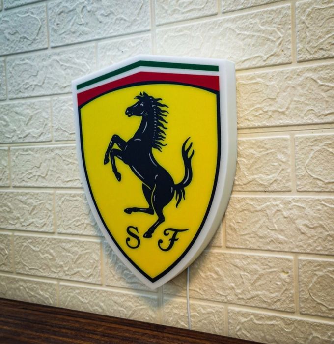 2020 Ferrari Scuderia Shield illuminated sign