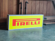 1980s Pirelli official dealer vintage illuminated double side sign