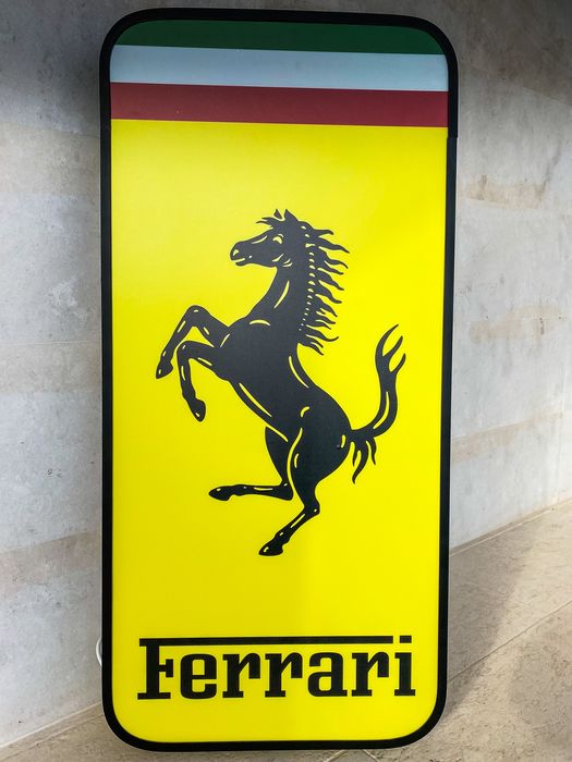 1990s Ferrari large dealership illuminated restored sign