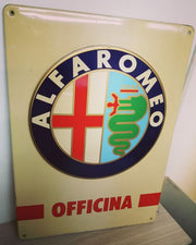 1970s Alfa Romeo "Officina" official dealer enamel sign
