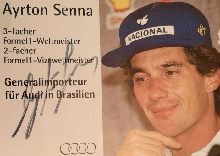 1993 Fan card hand  signed by Ayrton Senna - SOLD -