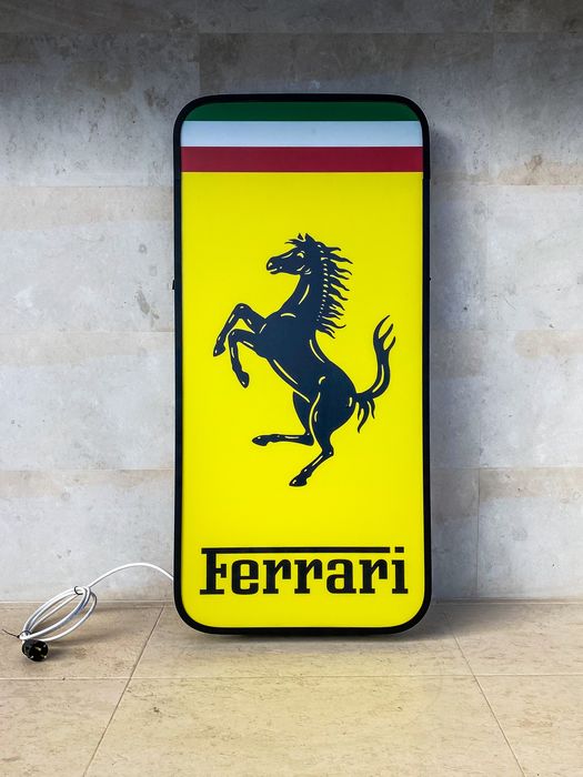 1990s Ferrari large dealership illuminated restored sign